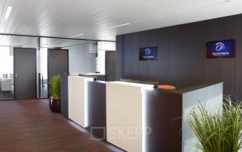 De receptie in het kantoorgebouw